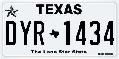 TX license plate DYR1434