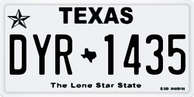 TX license plate DYR1435
