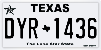 TX license plate DYR1436