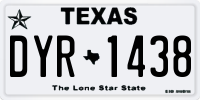 TX license plate DYR1438