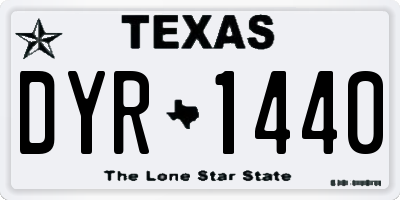TX license plate DYR1440