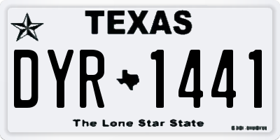 TX license plate DYR1441
