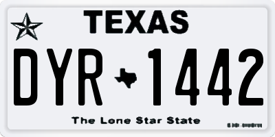 TX license plate DYR1442