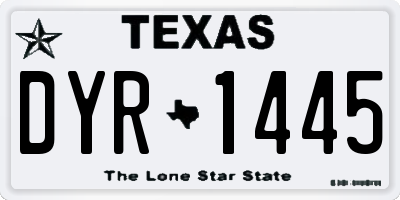 TX license plate DYR1445