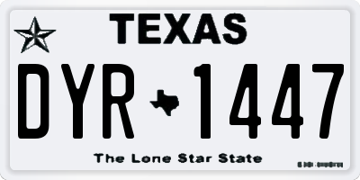 TX license plate DYR1447
