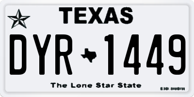 TX license plate DYR1449