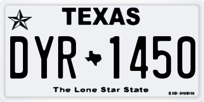 TX license plate DYR1450