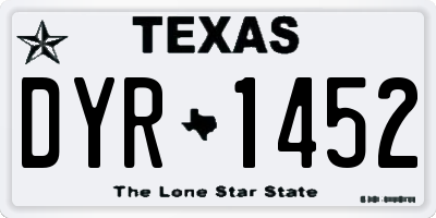 TX license plate DYR1452