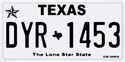 TX license plate DYR1453