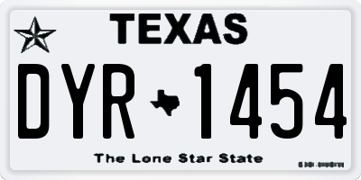 TX license plate DYR1454