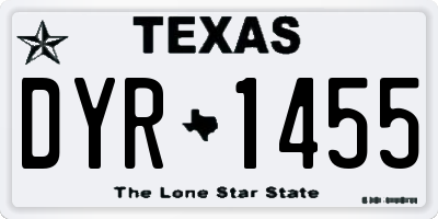 TX license plate DYR1455