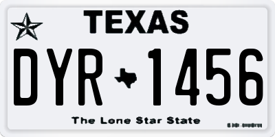 TX license plate DYR1456