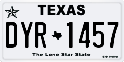 TX license plate DYR1457