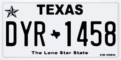 TX license plate DYR1458