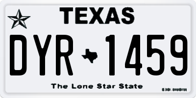 TX license plate DYR1459