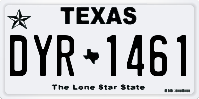 TX license plate DYR1461