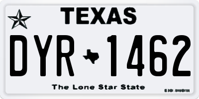TX license plate DYR1462