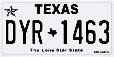 TX license plate DYR1463