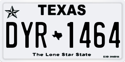TX license plate DYR1464