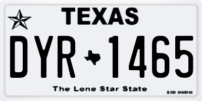 TX license plate DYR1465