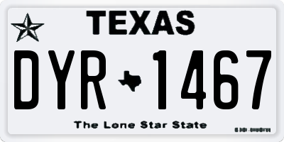 TX license plate DYR1467
