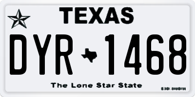 TX license plate DYR1468