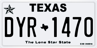 TX license plate DYR1470