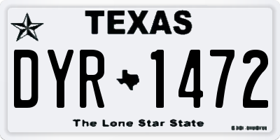 TX license plate DYR1472