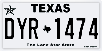 TX license plate DYR1474