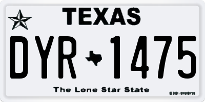 TX license plate DYR1475