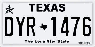 TX license plate DYR1476