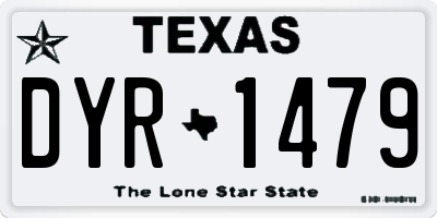 TX license plate DYR1479
