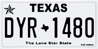 TX license plate DYR1480
