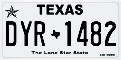 TX license plate DYR1482