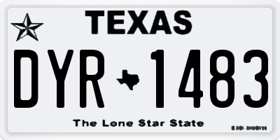 TX license plate DYR1483
