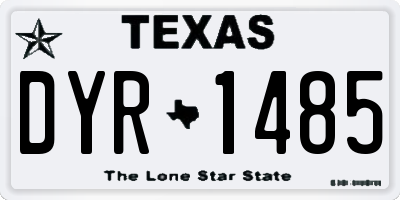TX license plate DYR1485