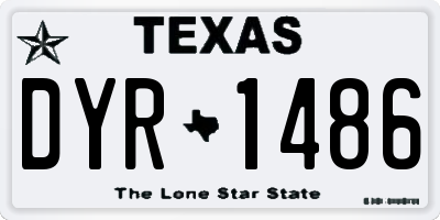 TX license plate DYR1486