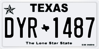 TX license plate DYR1487
