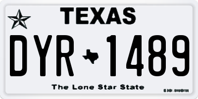 TX license plate DYR1489