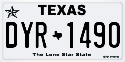 TX license plate DYR1490