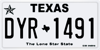 TX license plate DYR1491