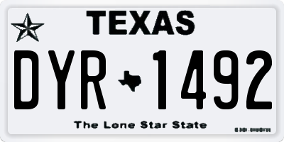 TX license plate DYR1492