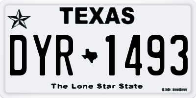 TX license plate DYR1493