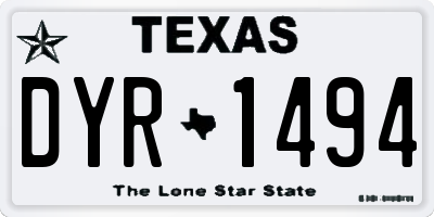 TX license plate DYR1494