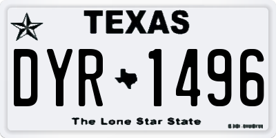 TX license plate DYR1496