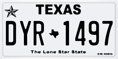TX license plate DYR1497