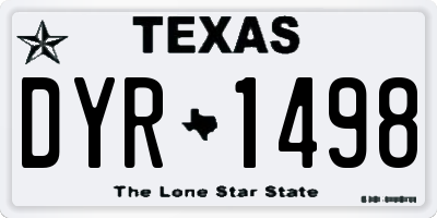 TX license plate DYR1498