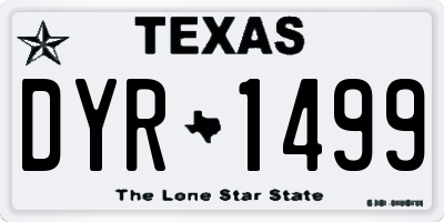 TX license plate DYR1499