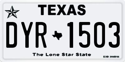 TX license plate DYR1503