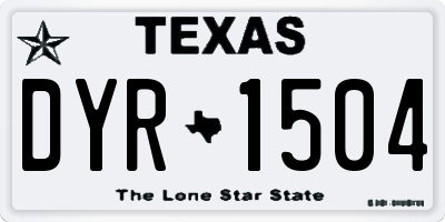 TX license plate DYR1504